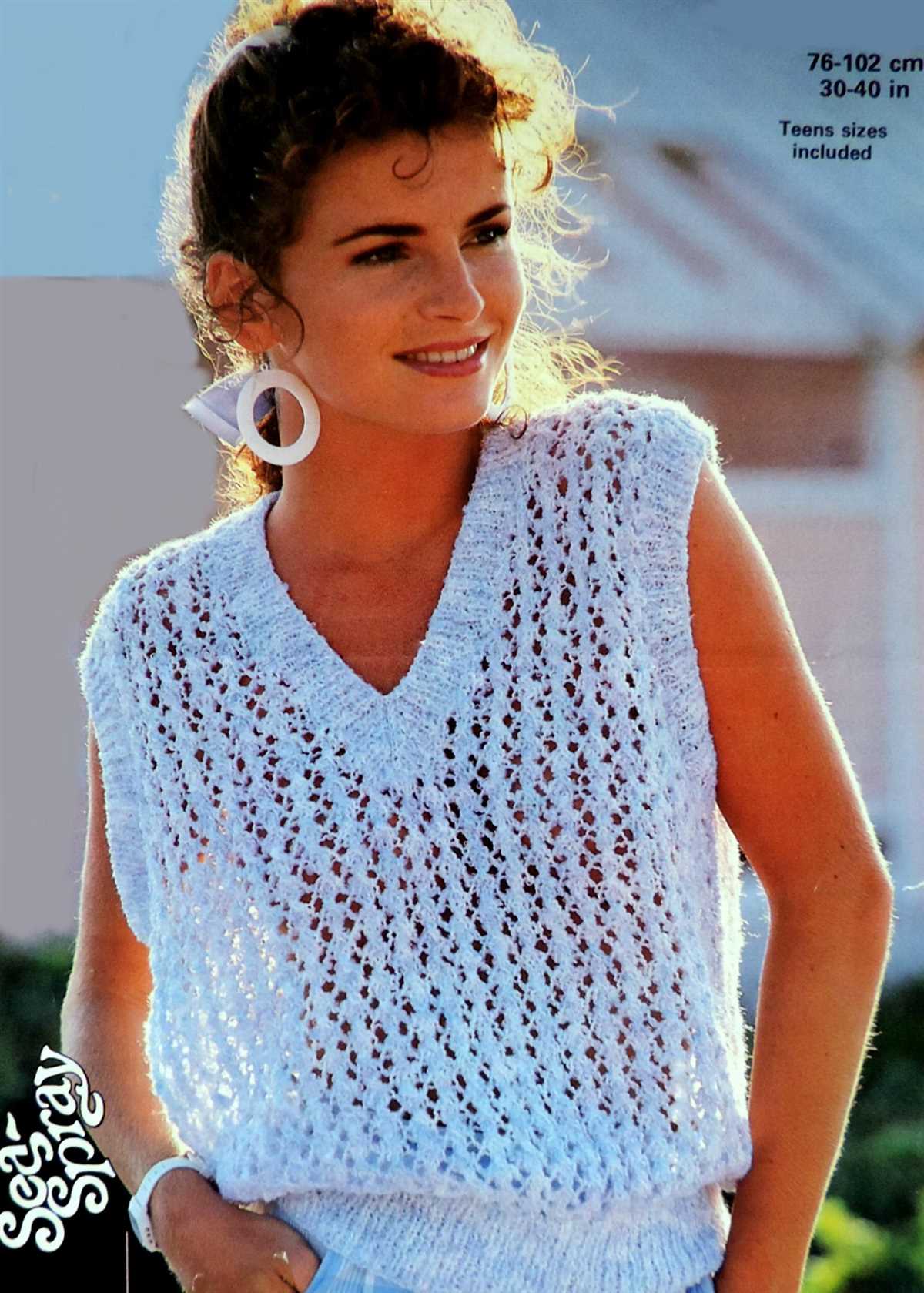 Free ladies sleeveless jumper knitting pattern