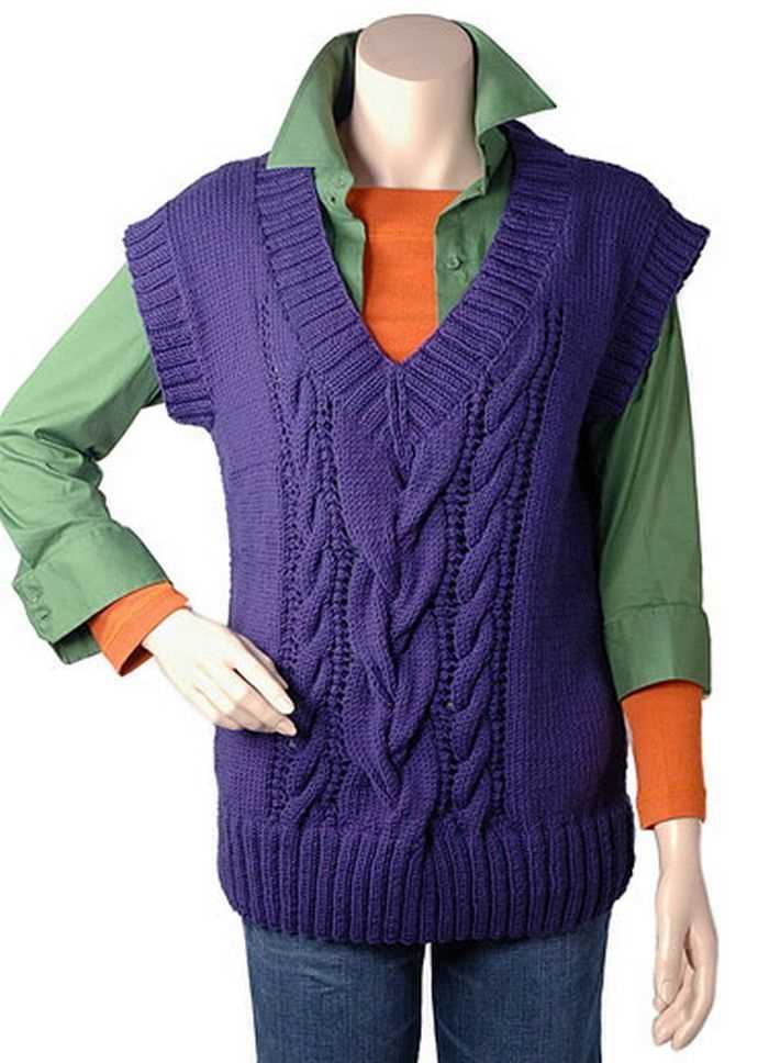 Free v-neck vest knitting pattern