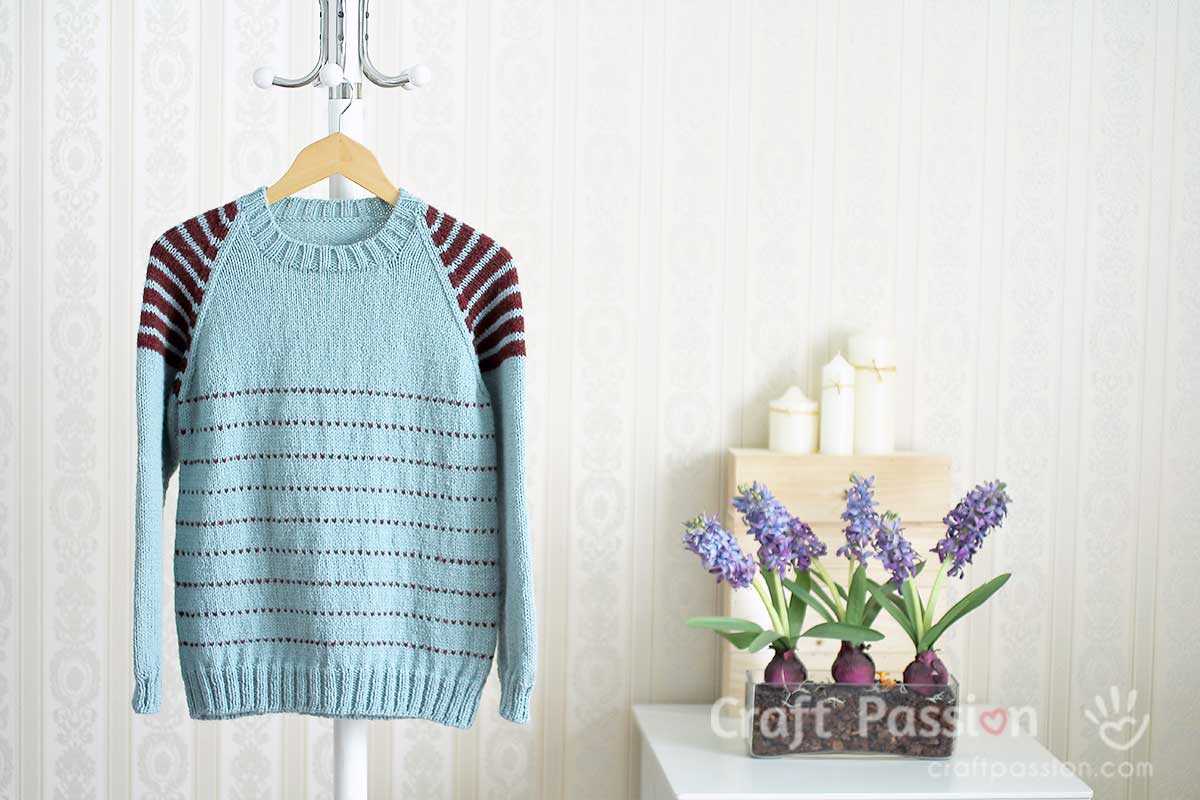 Free boat neck jumper knitting pattern