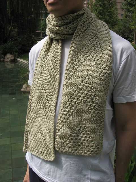 Free easy knitting patterns mens scarf