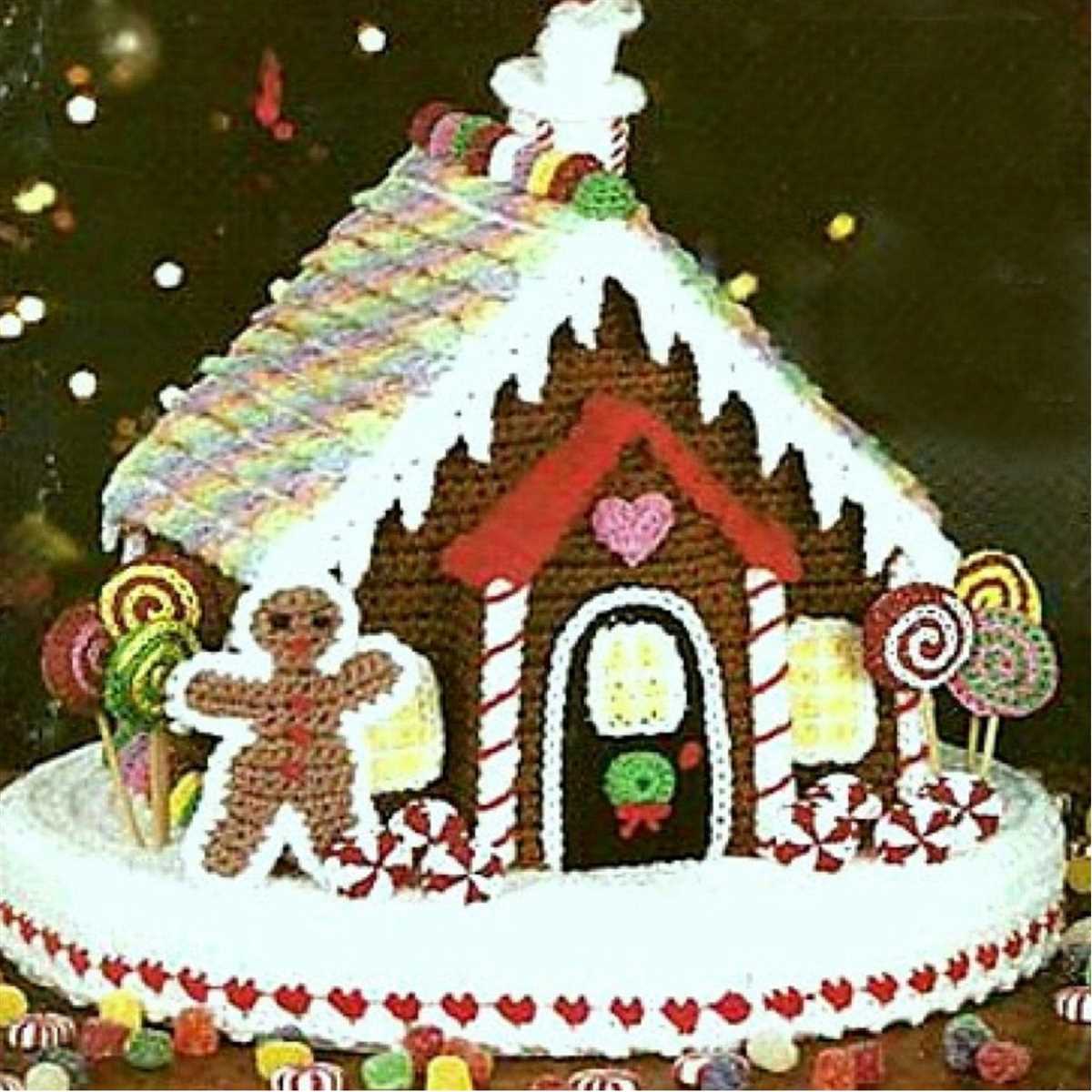 Free gingerbread house knitting pattern