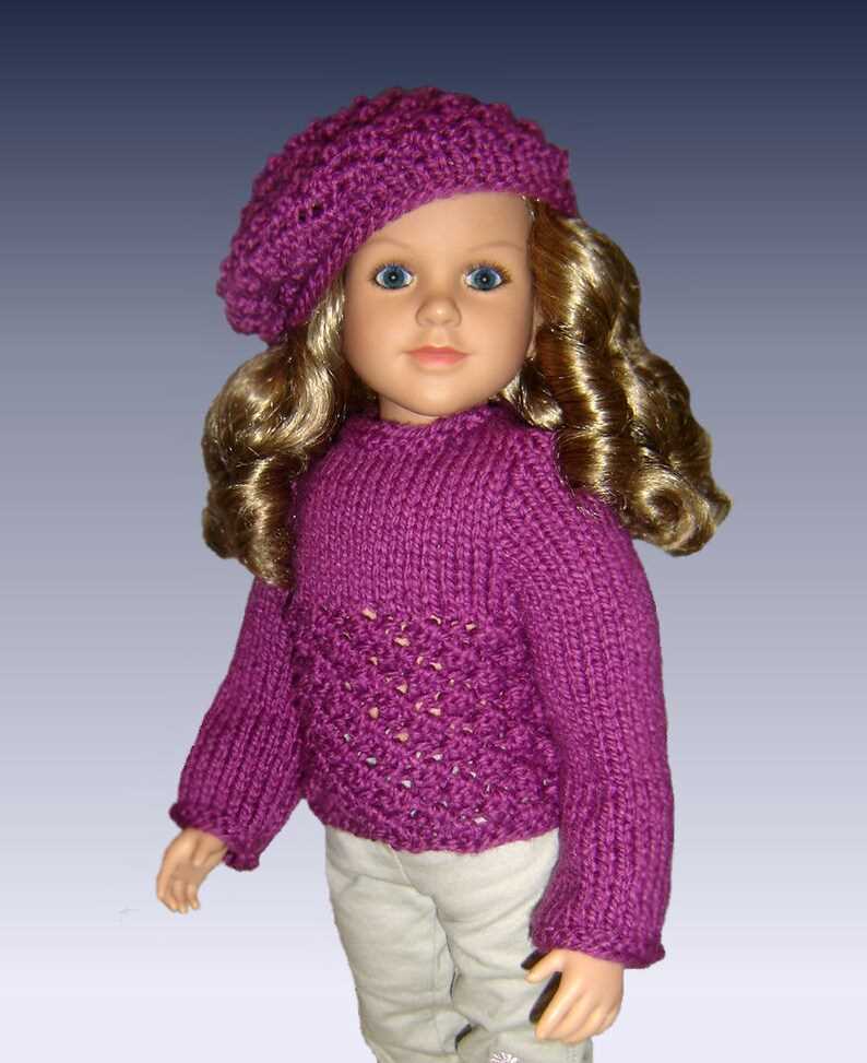 Free knit hat pattern for 18 inch doll