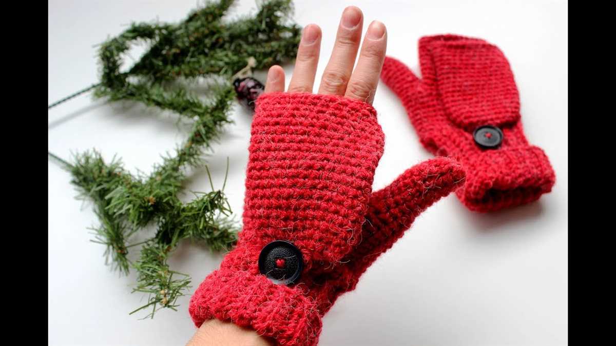 Free knitting pattern for fingerless gloves with flap