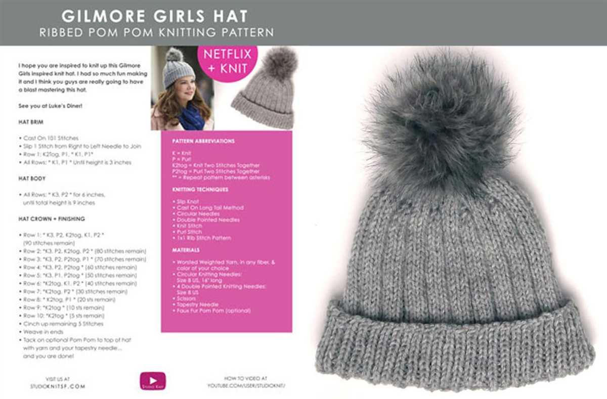 Free knitting pattern for hats on two needles
