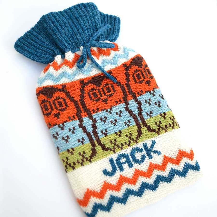 Free knitting pattern hot water bottle cover uk