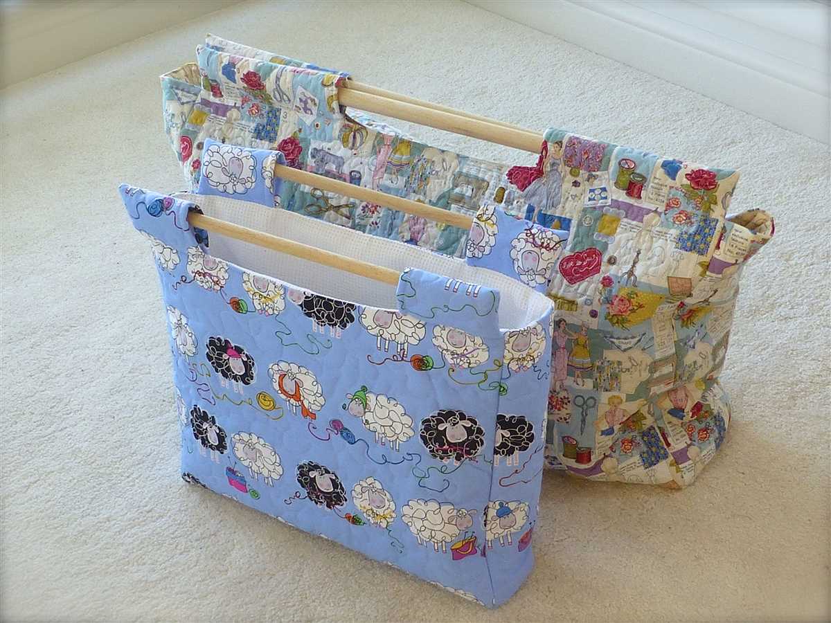 Free sewing pattern for a knitting storage bag