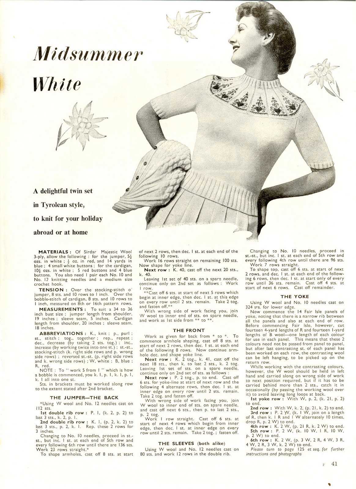 Free vintage knitting patterns to download