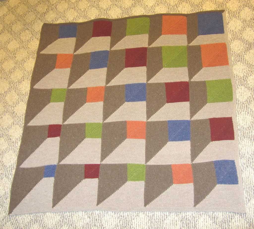 Geometric knit blanket patterns