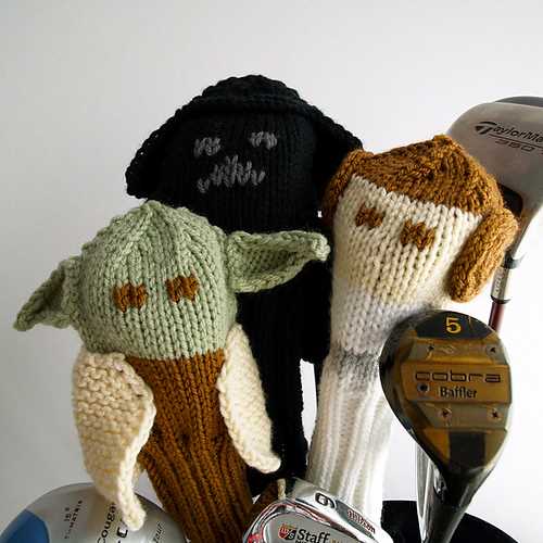 Golf head cover pattern knit