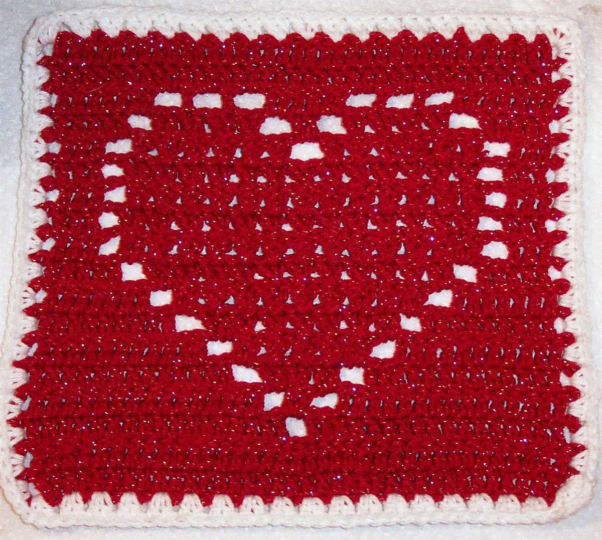 Heart square knitting pattern