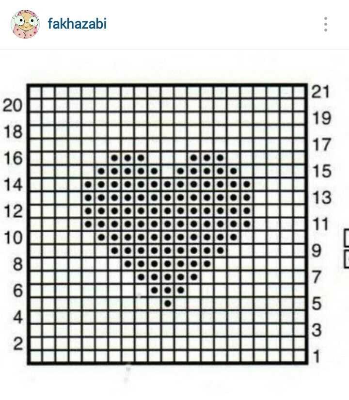Heart square knitting pattern