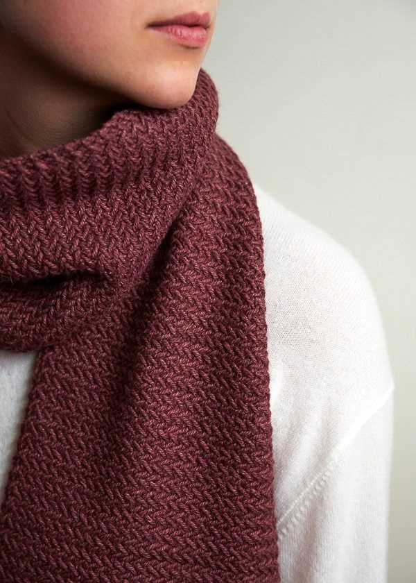 Herringbone knit scarf pattern