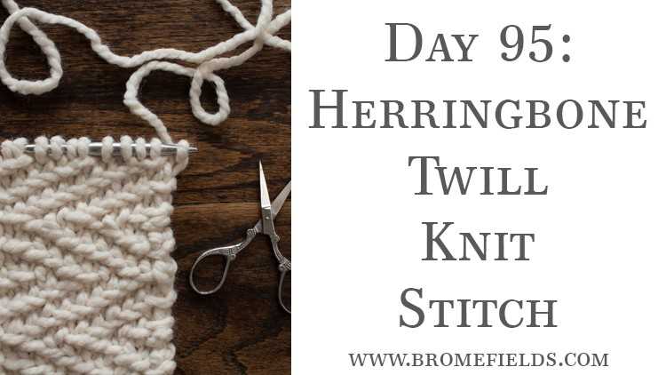 Herringbone knitting pattern in the round
