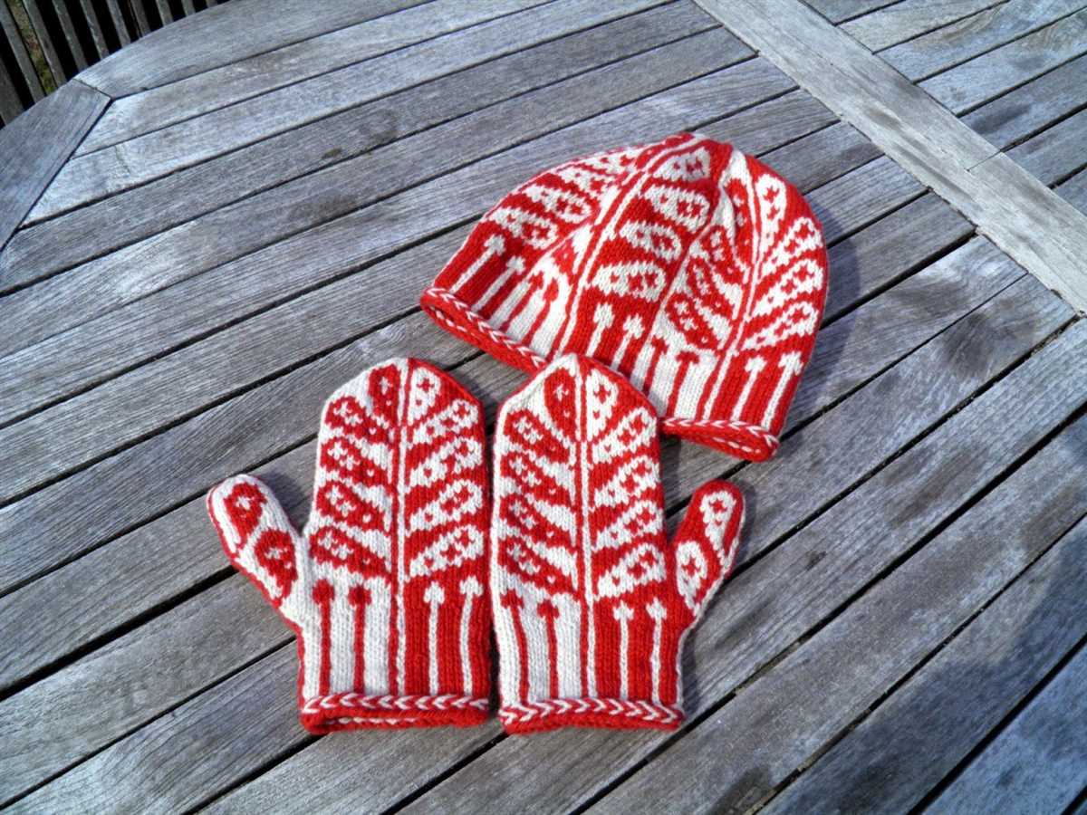Honeycomb knitted mitten pattern