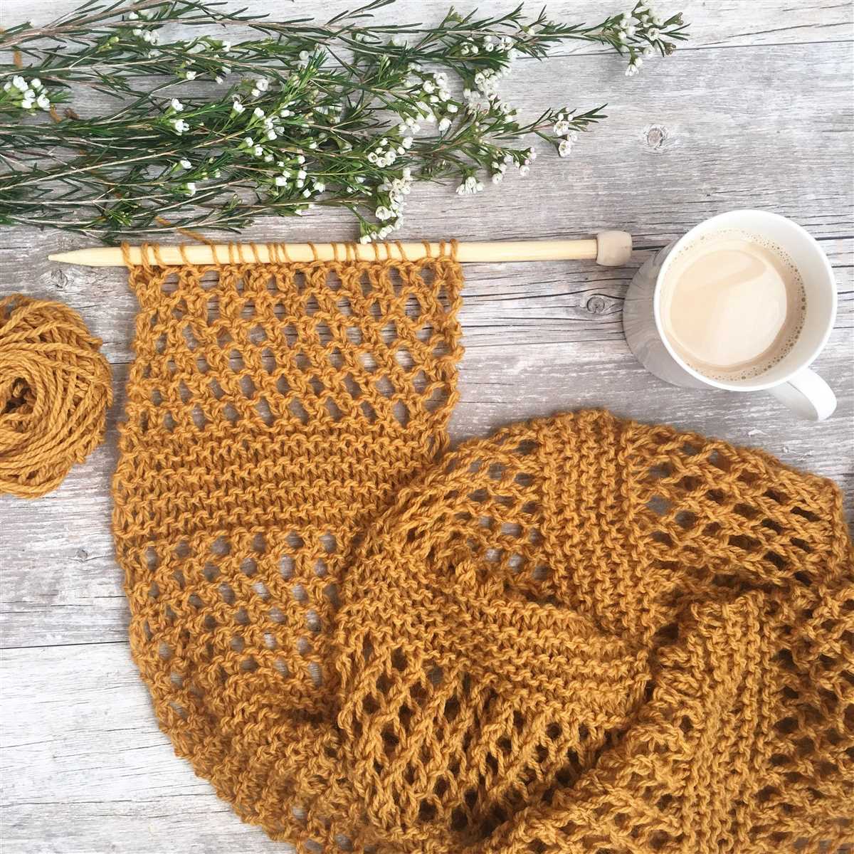Honeycomb knitting pattern for scarf