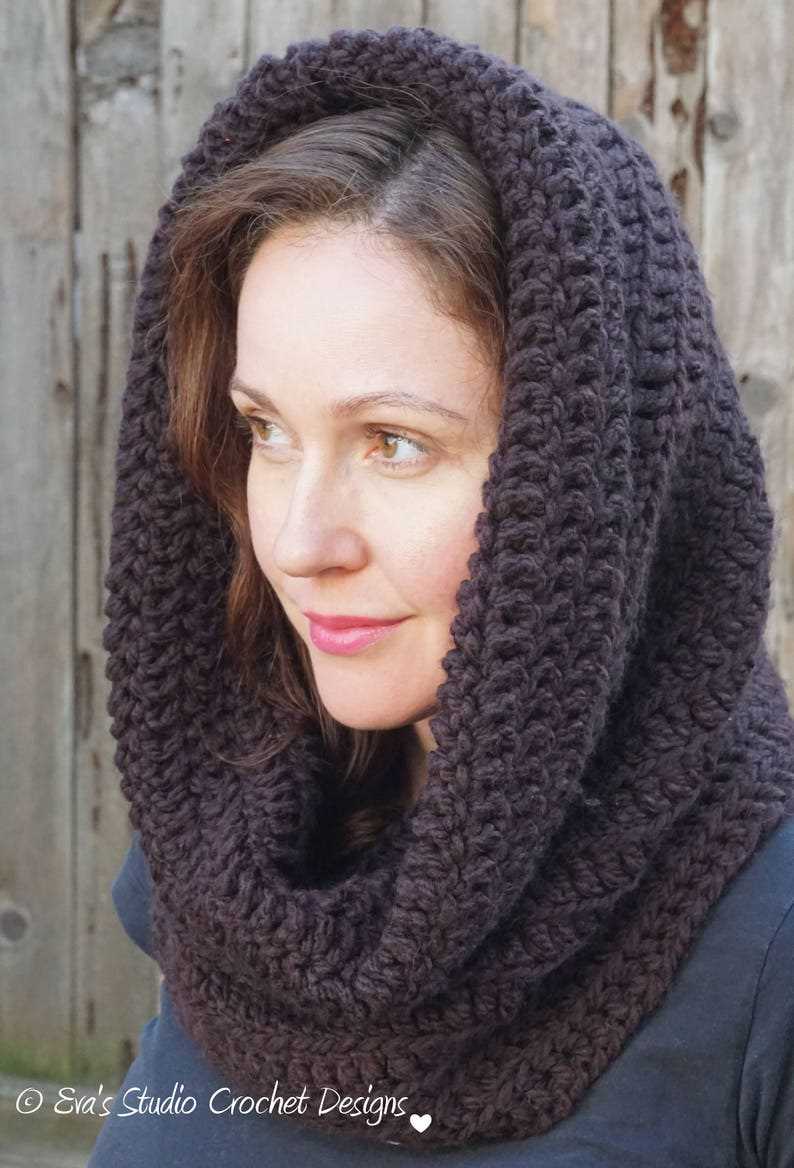 Hooded infinity scarf knit pattern