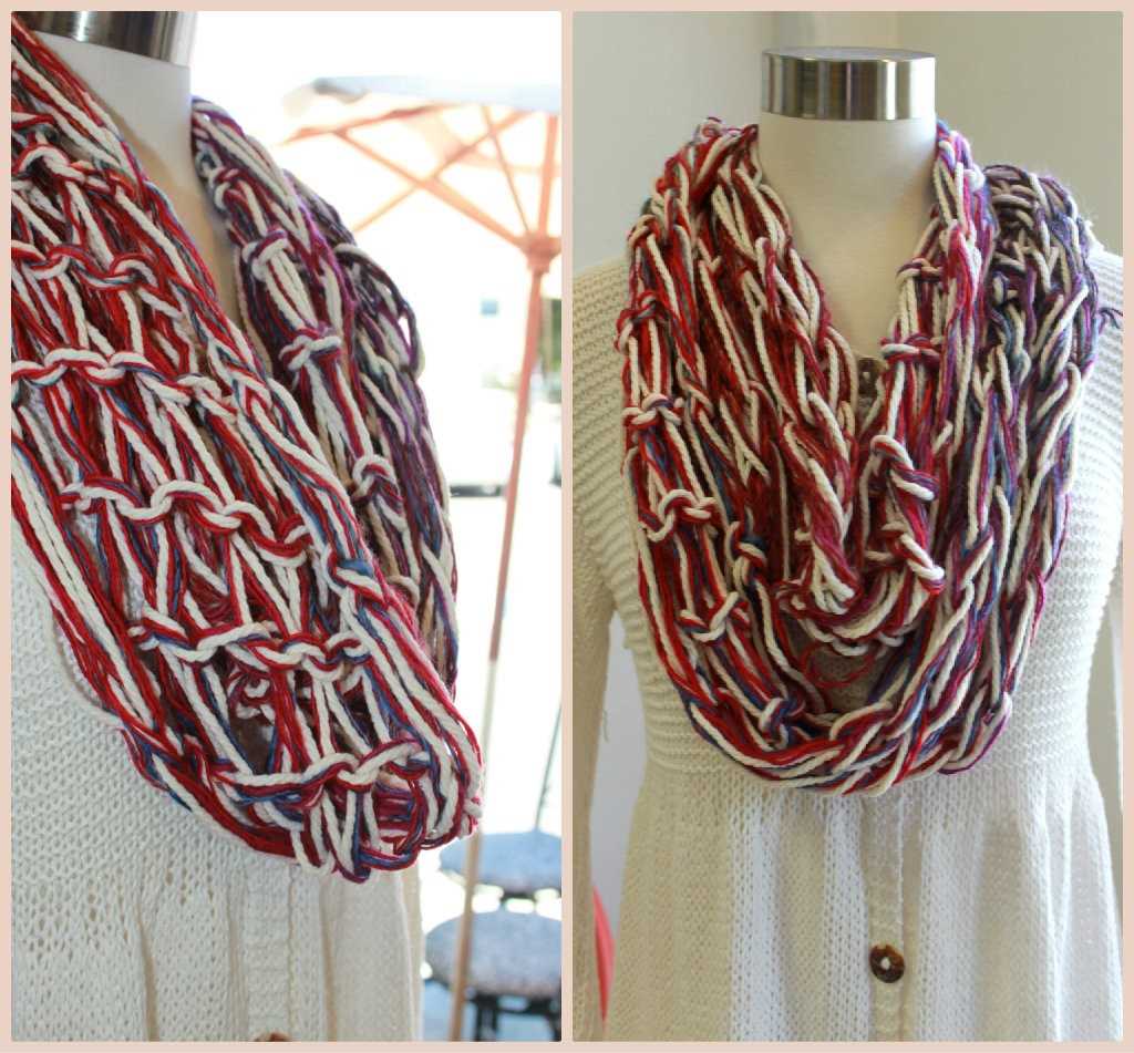 How to knit patterns in a scarf