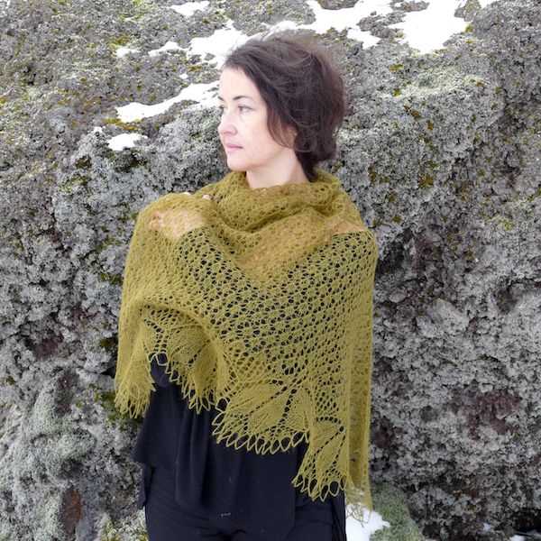 Icelandic shawl knit pattern