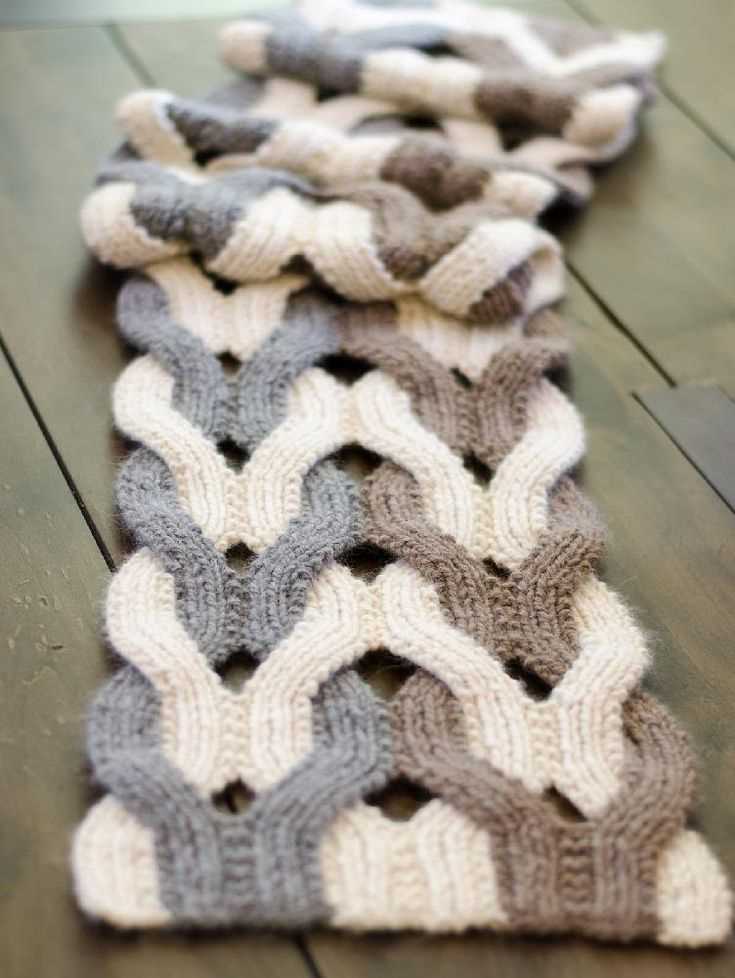 Japanese weave wrap knit pattern
