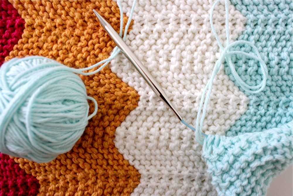 Knit and purl baby blanket pattern