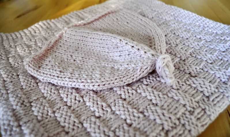 Knit basketweave blanket pattern