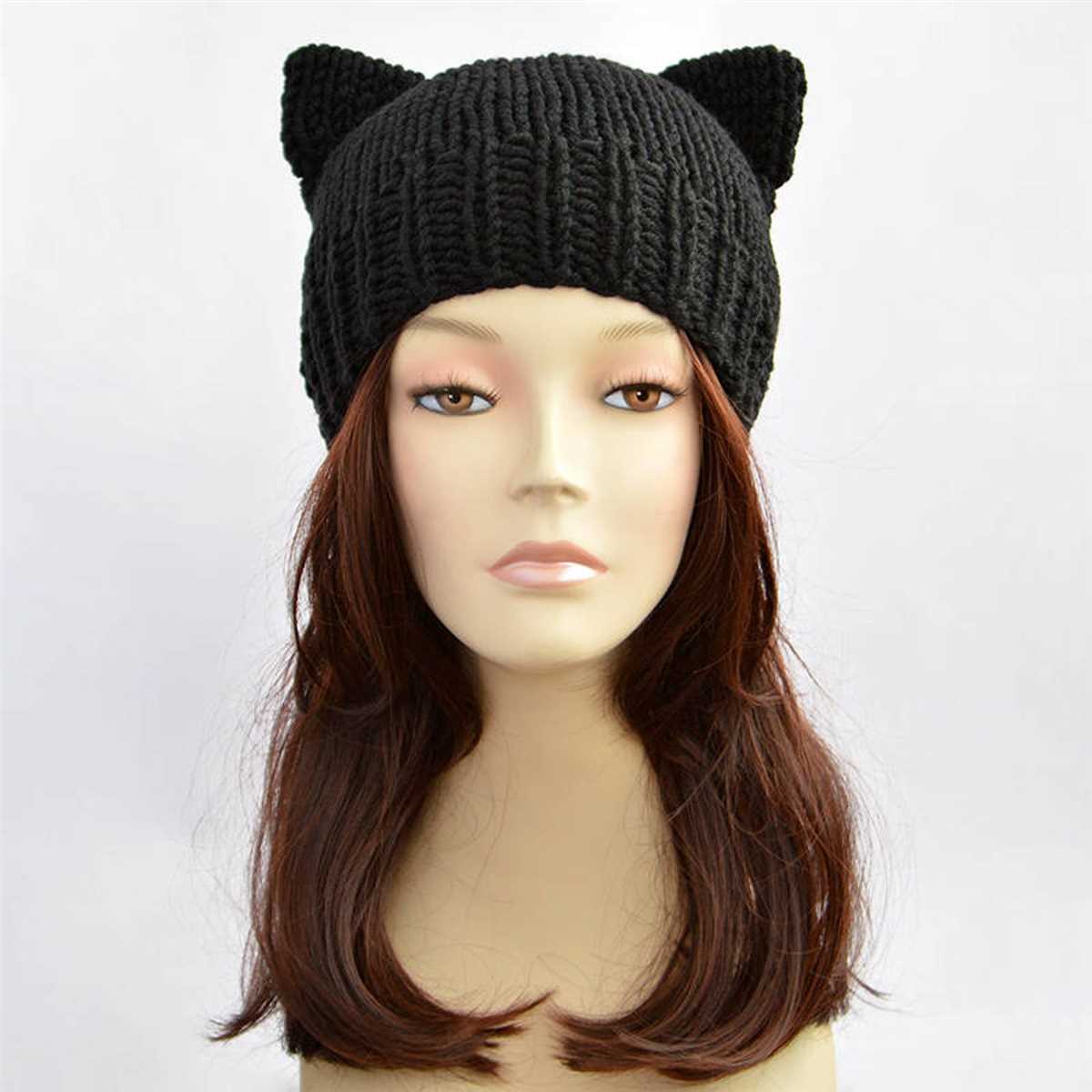Knit cat ear beanie pattern