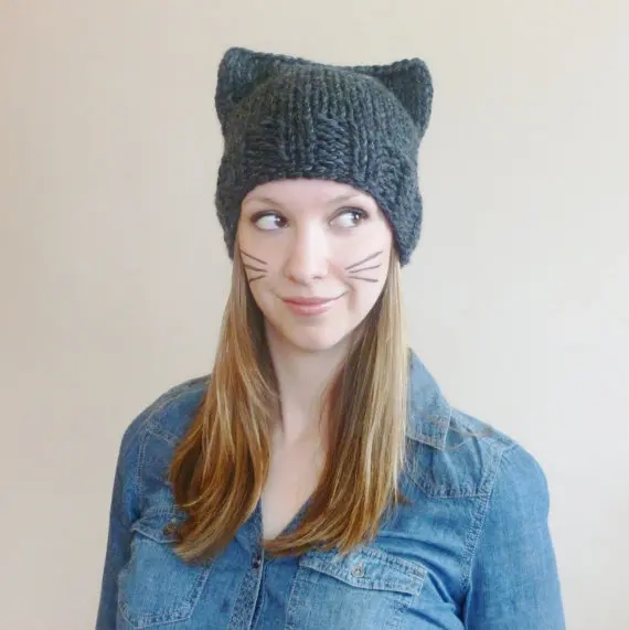 Knit cat ear beanie pattern