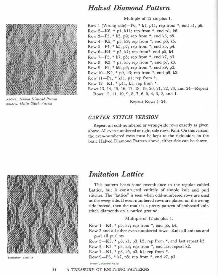 Knit diamond pattern