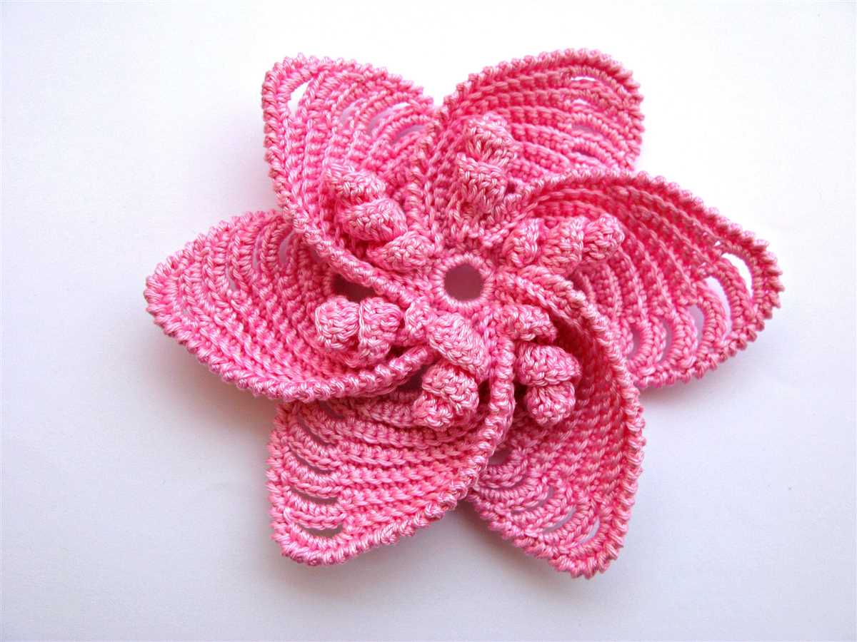 Knit flower applique pattern