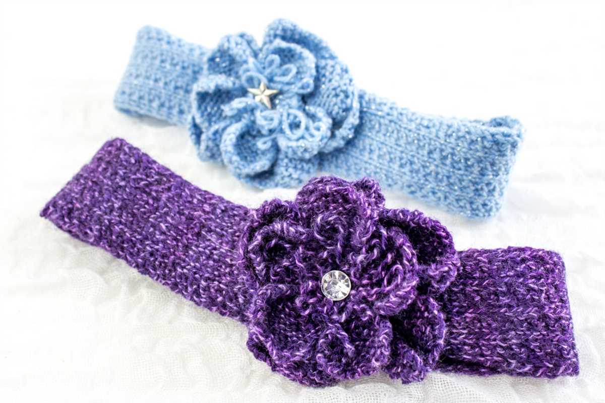 Knit flower pattern for headbands