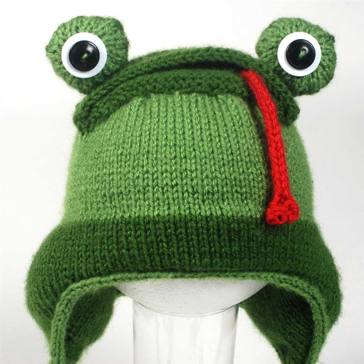 Knit frog hat pattern