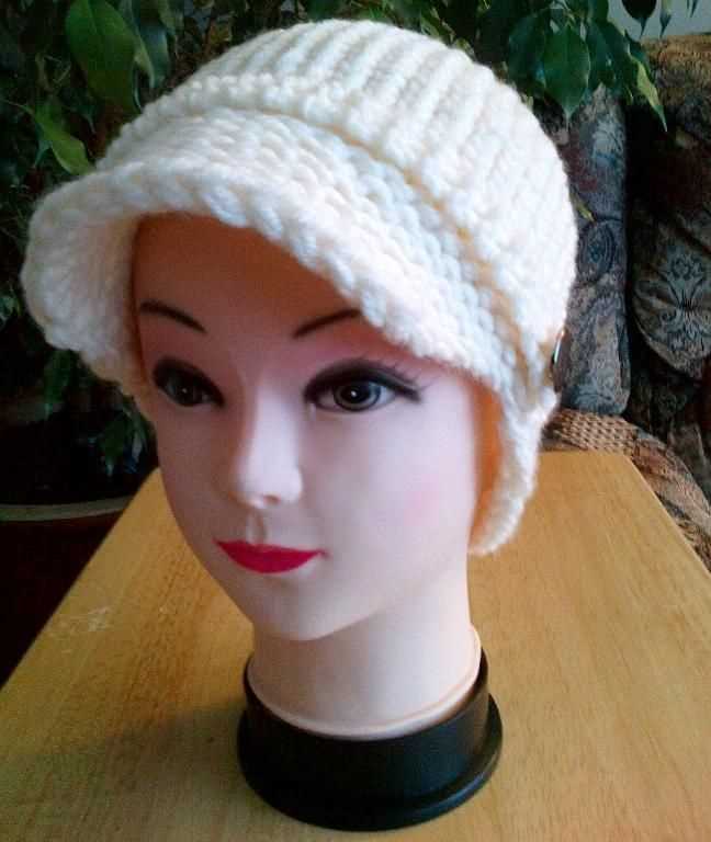 Knit hat with visor pattern free