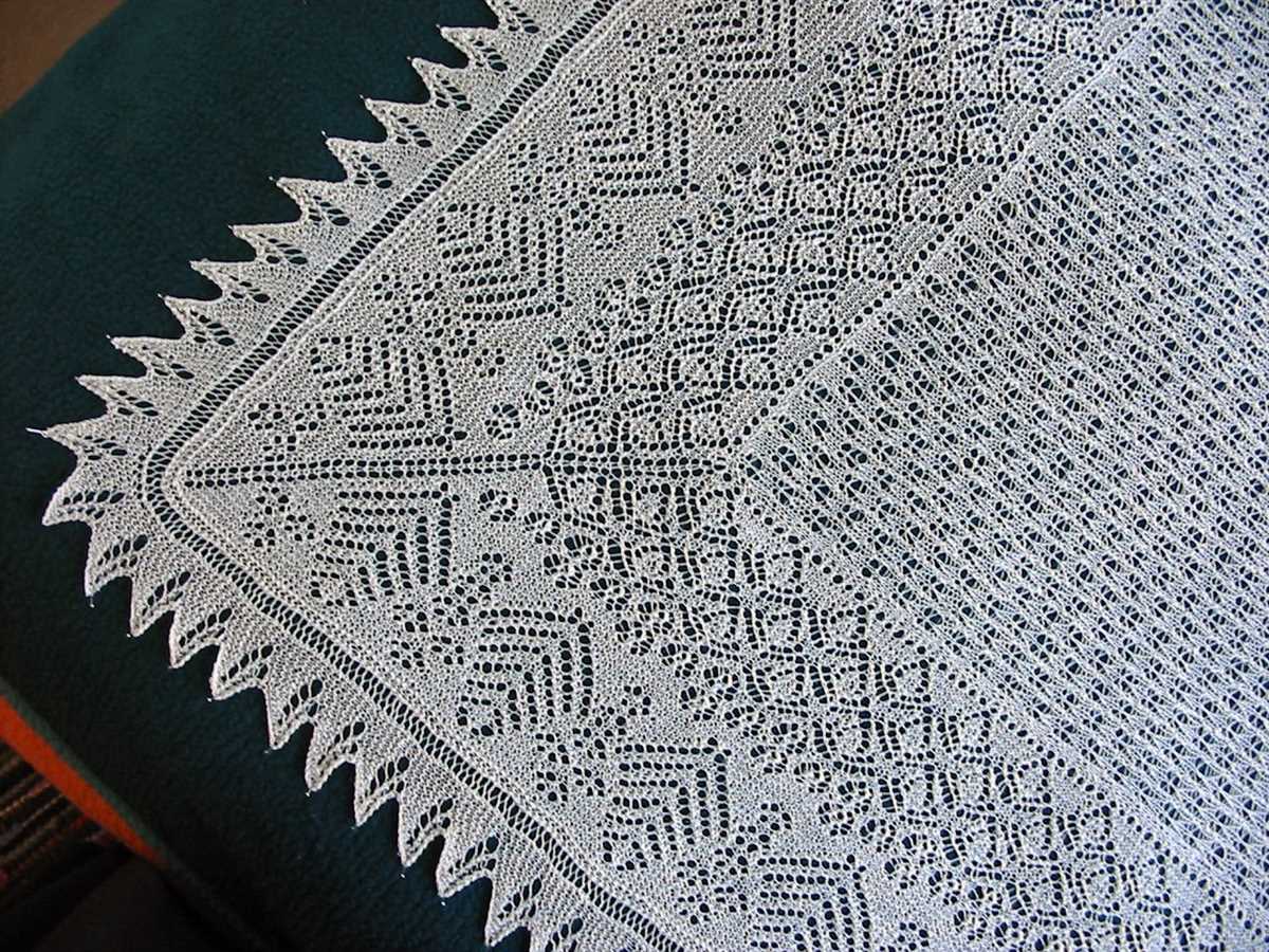 Knit rectangular shawl pattern