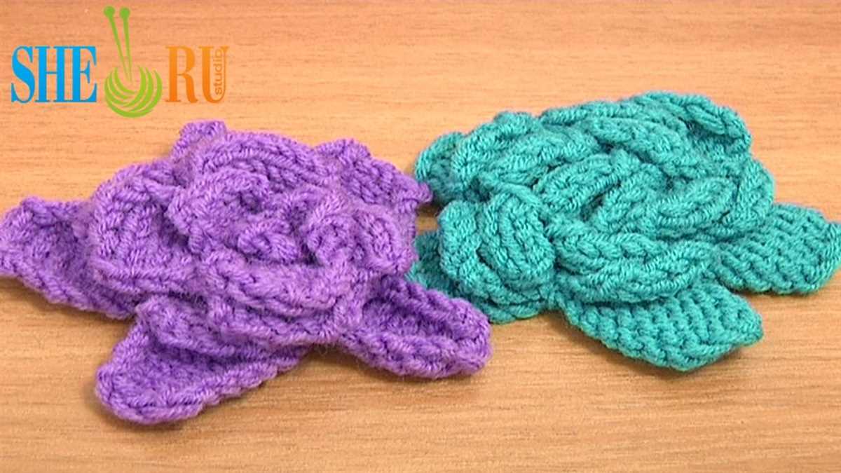 Knit rose flower pattern