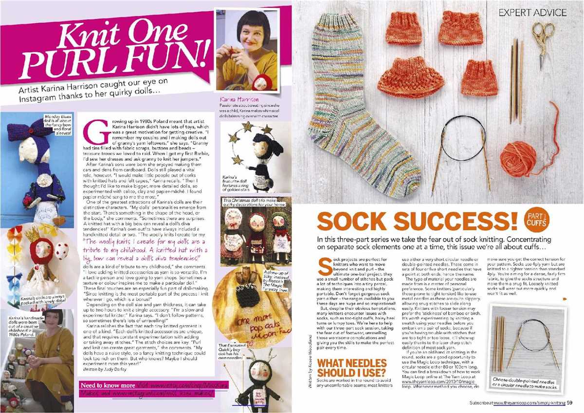 Knit sock pattern size 8 needles