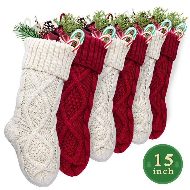 Knit stockings christmas pattern
