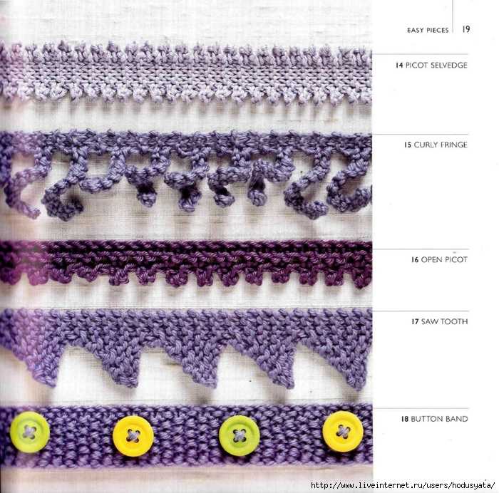 Knit trim patterns