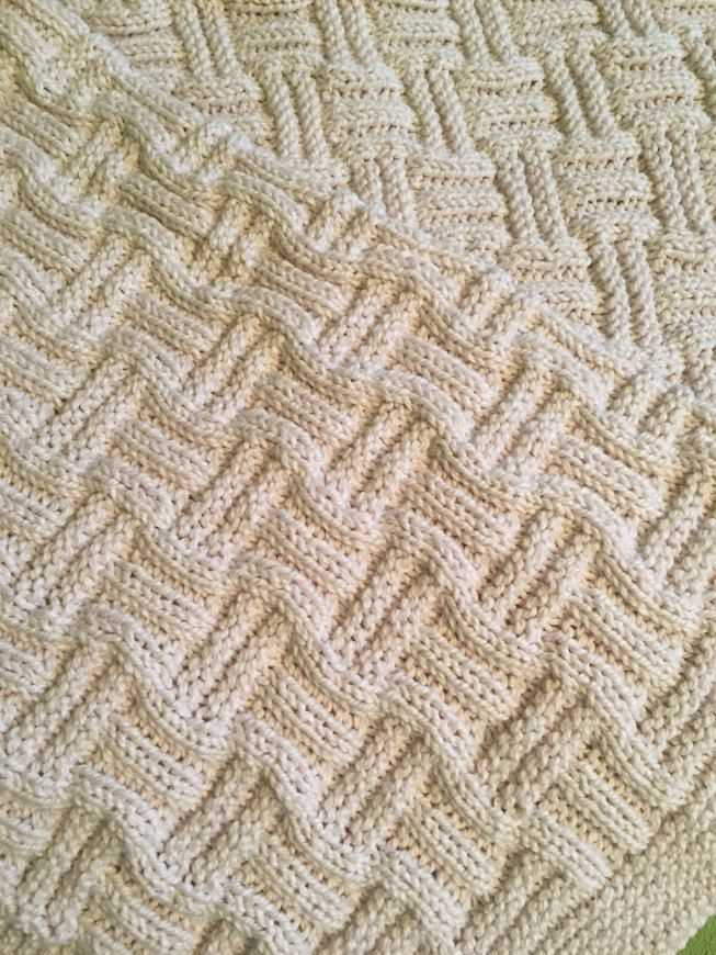 Knit basketweave blanket pattern