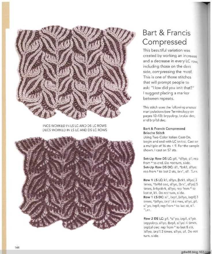 Knit brioche stitch pattern