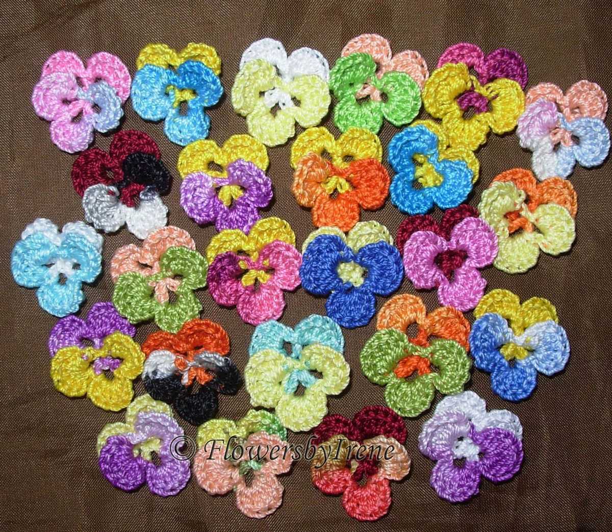 Knit flower applique pattern