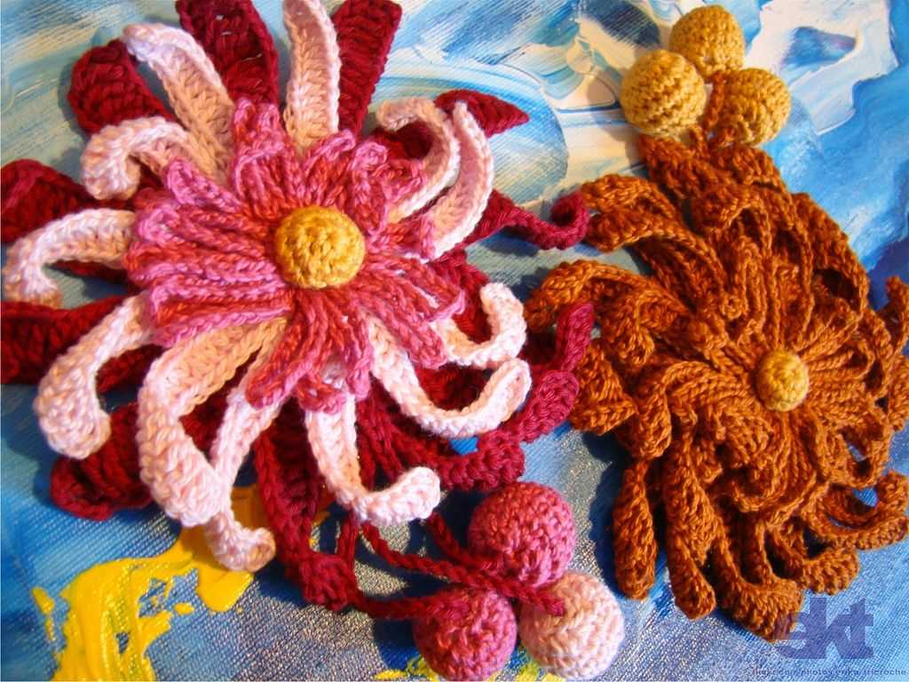 Knit flowers pattern