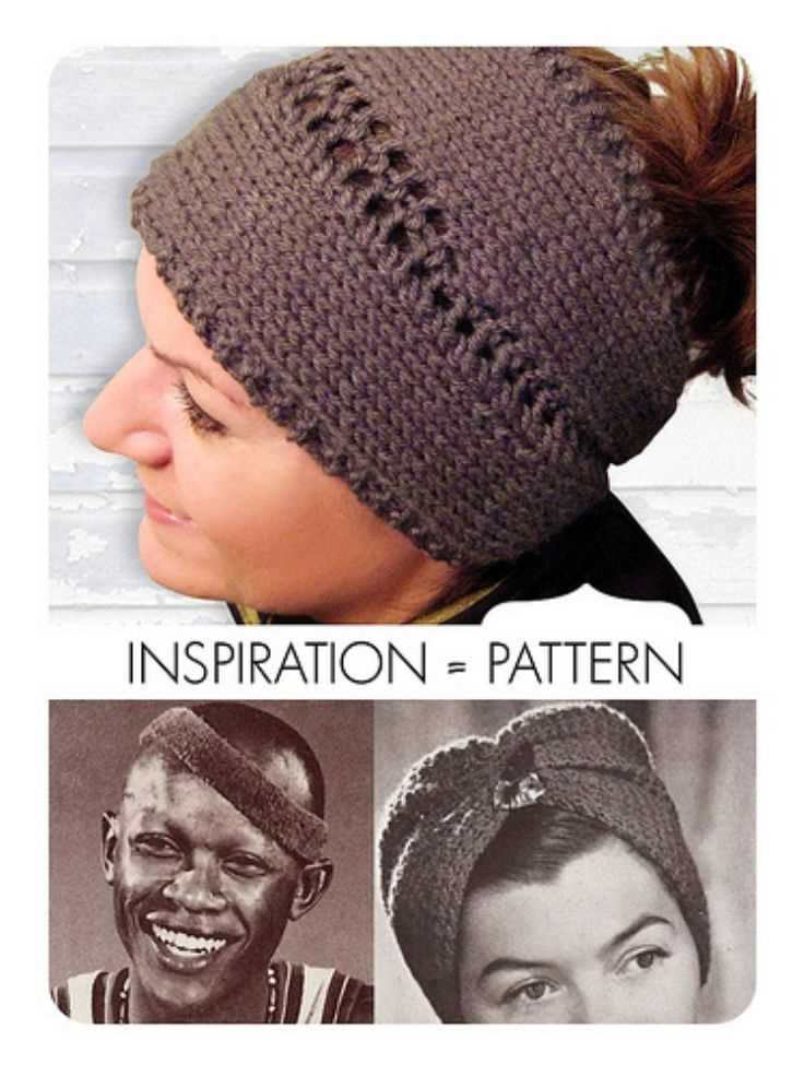 Knit lace headband pattern