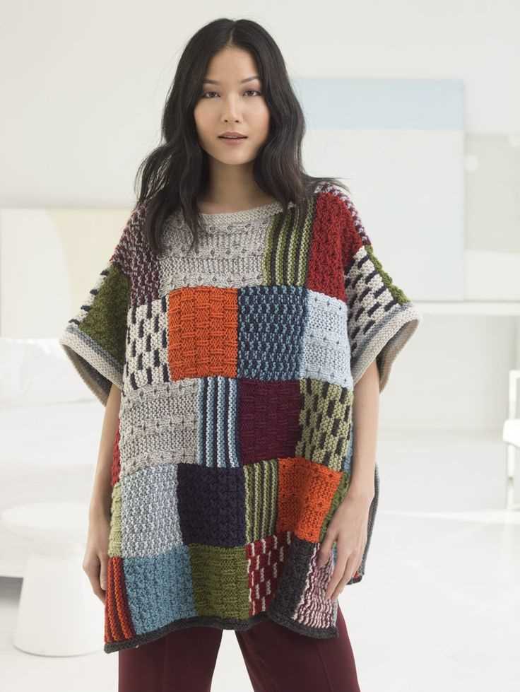 Knit patchwork sweater pattern