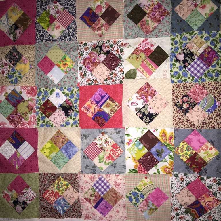 Knit quilt square patterns
