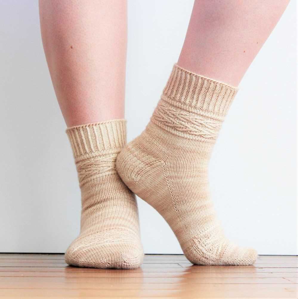 Knit socks in the round pattern