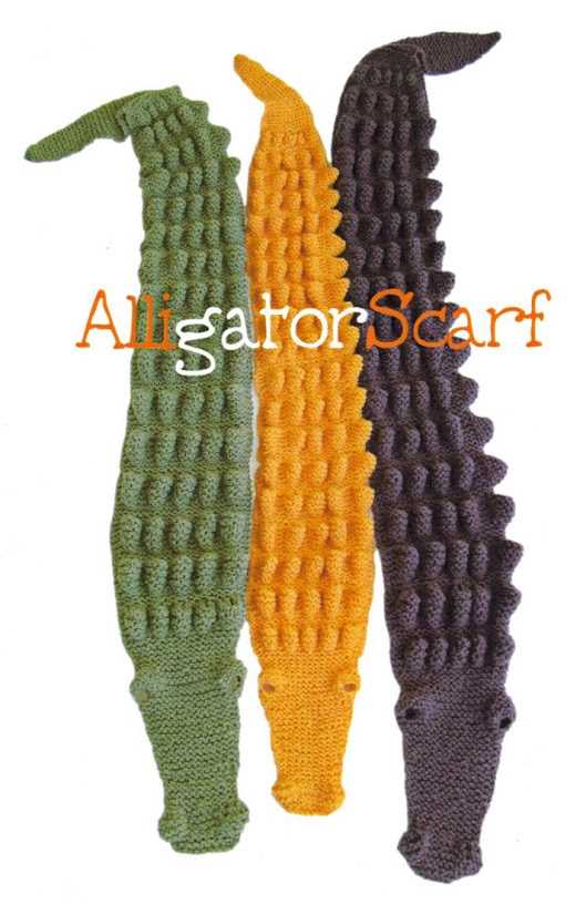 Knitted alligator scarf pattern free