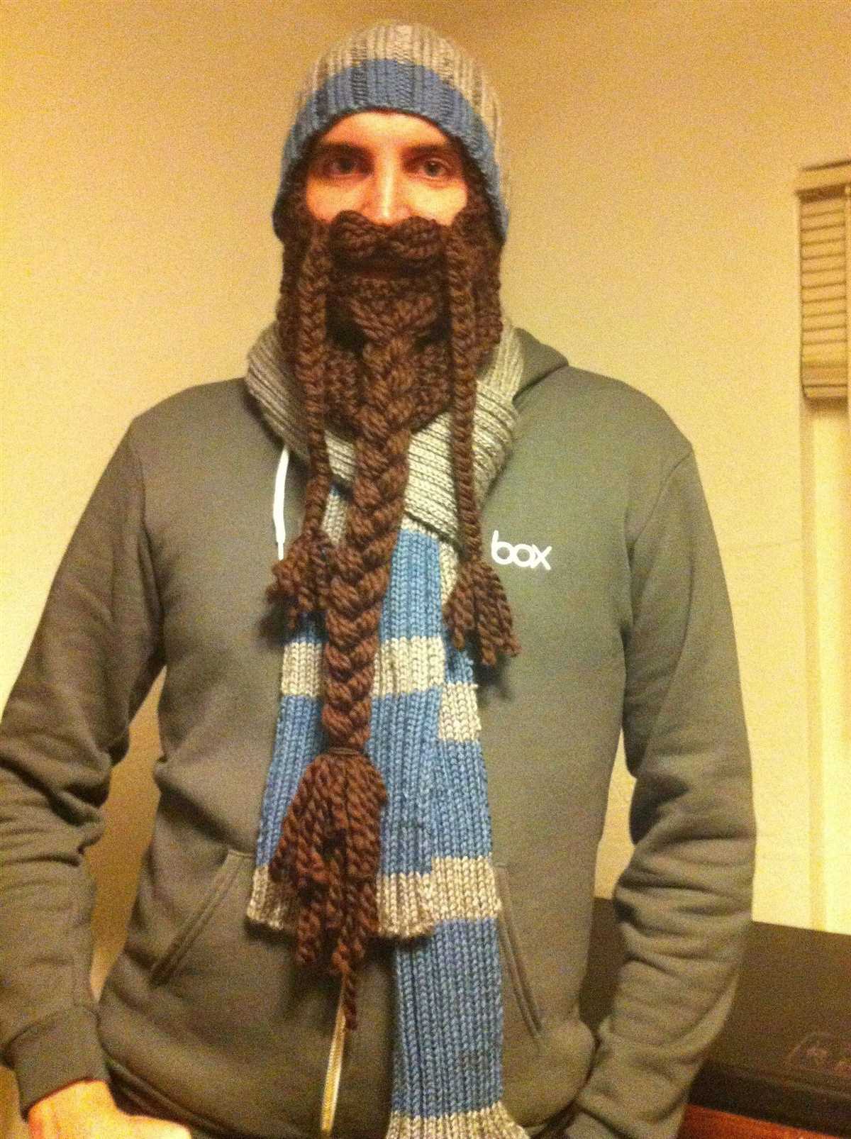 Knitted beard hat pattern