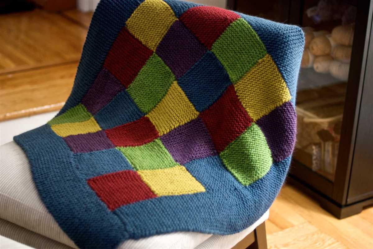 Knitted block blanket pattern