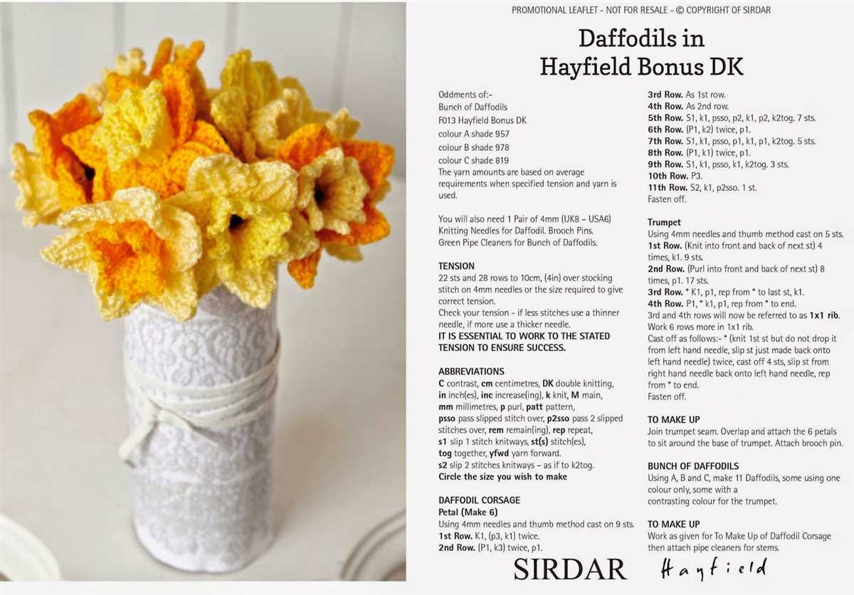 Knitted corsage free pattern