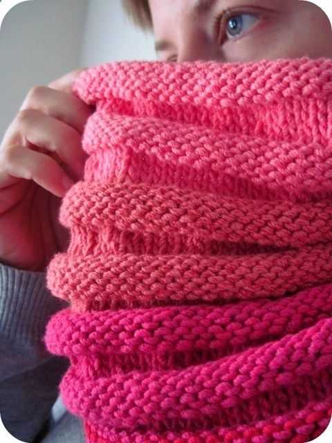 Knitted cowl in the round pattern